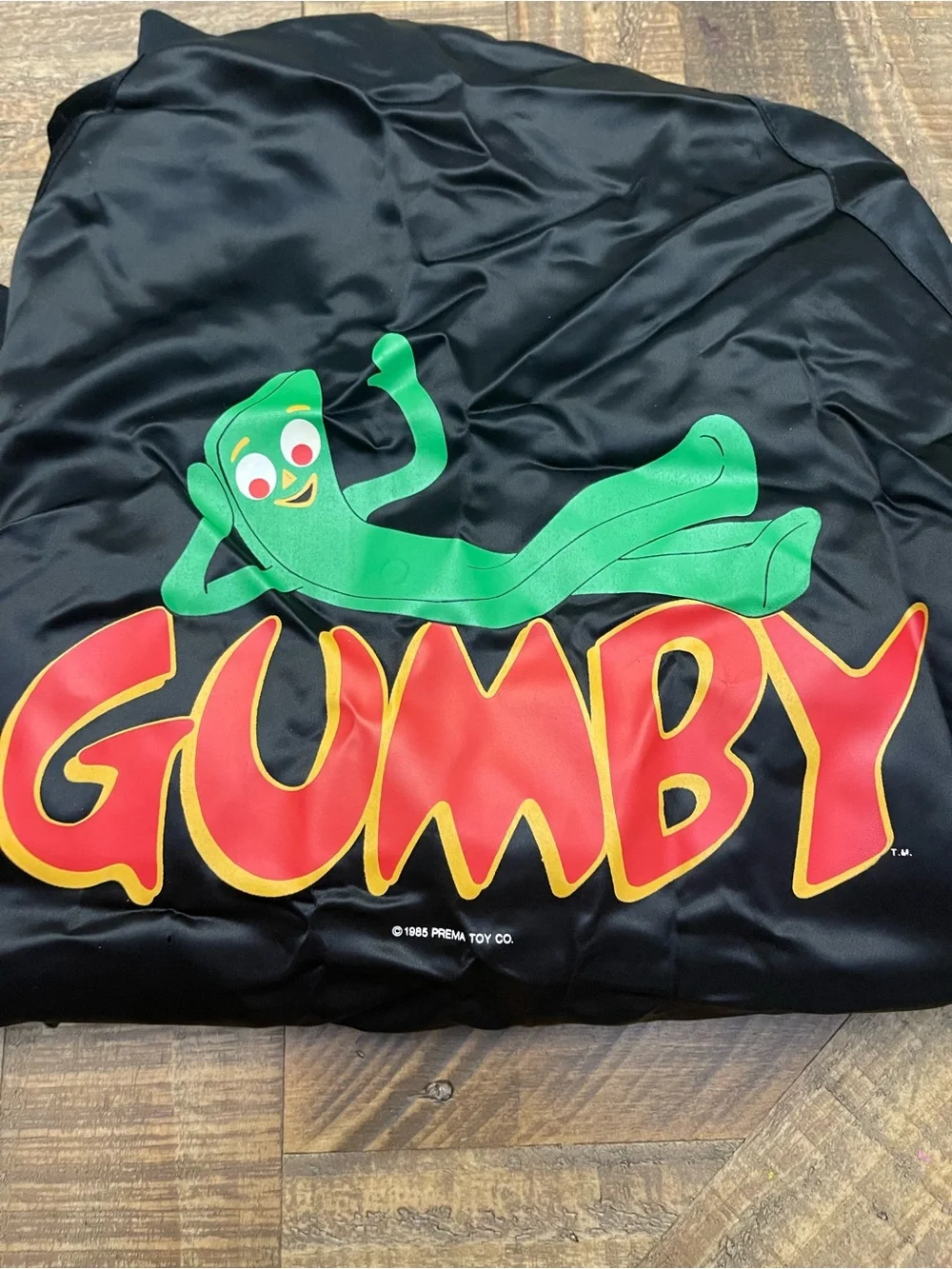 Vintage 1985 Gumby Satin Bomber Jacket